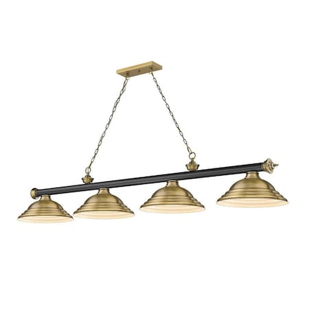 Z-Lite Cordon 4 Light Billiard, Matte Black & Rubbed Brass 2306-4MB-RB-SRB